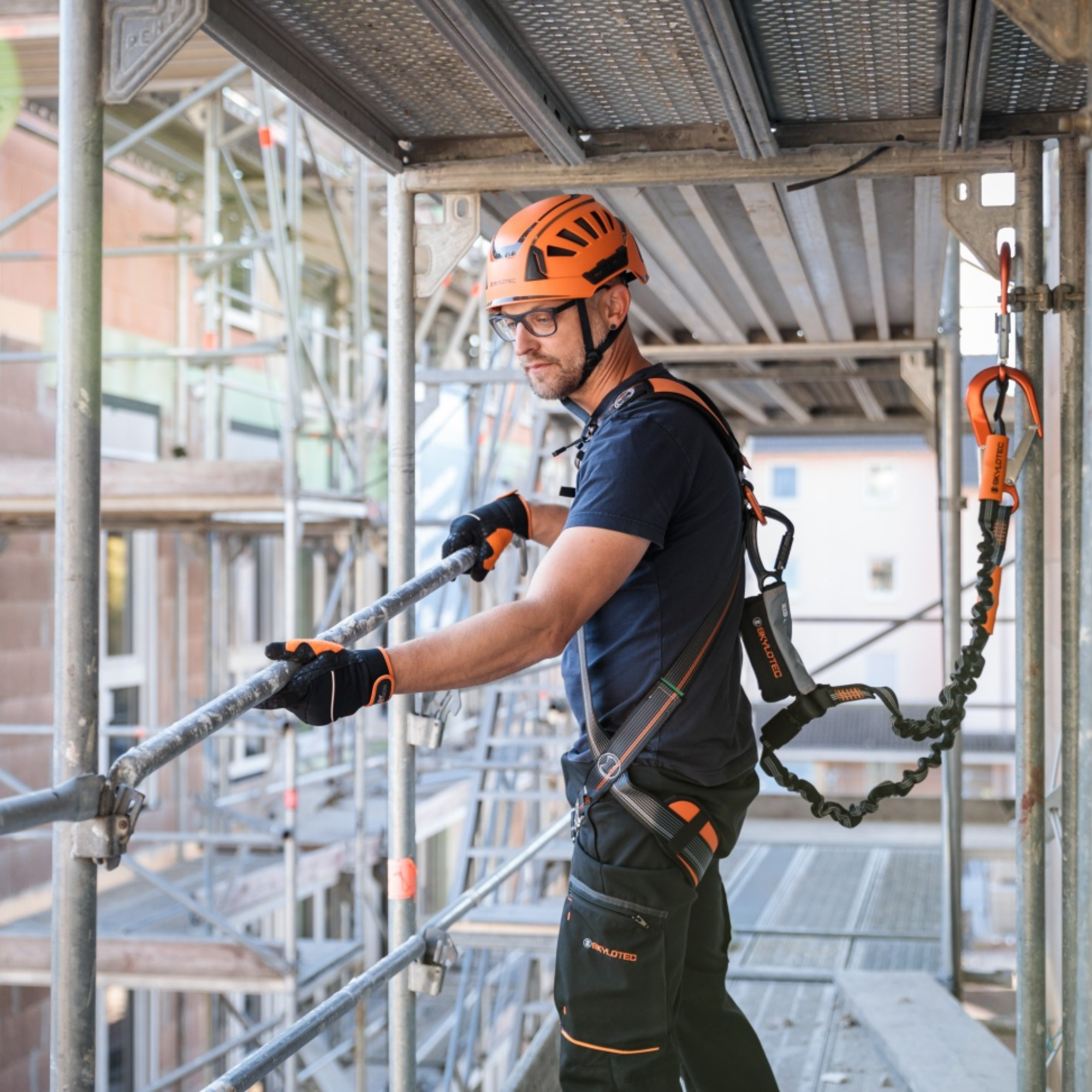 Skylotec SkySafe Pro Flex Y Twin Leg Lanyard with Steel Rebar Hooks from Columbia Safety